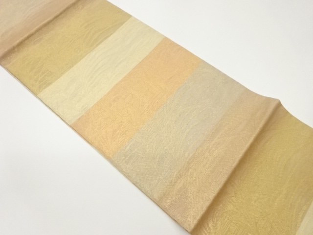 織悦製　紗 薄に桔梗模様織出し全通袋帯